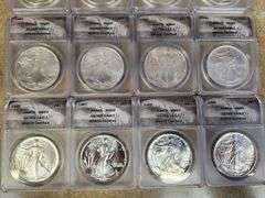 1986-2001 Set Of Silver Eagles In PCGS Slab Box, ANACS MS69 Set