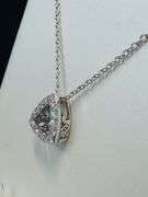 Beautiful center dancing Natural Blue topaz with side moissanite stone pendant