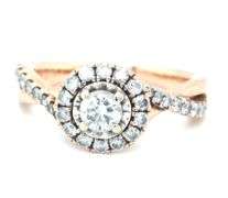 Sweet Little 14K YG Diamond Halo Ring