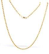 Fashionable 14K YG Hollow Rope Necklace