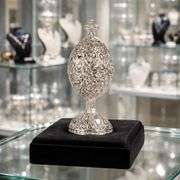 Silver-Plated Trinket Box with Crystals