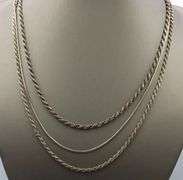 Group lot of 3 Vintage 925 sterling silver chains