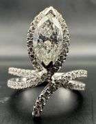 18K White Gold Marquise Cut Diamond Ring of 1.60ct