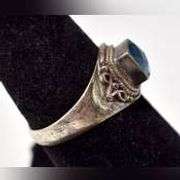 Blue Topaz Gemstone Ring in Sterling Silver.
