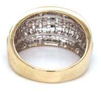 Estate 10K YG Baguette Diamond Dome Ring