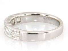 New 0.98ctw Baguette Sideways Six Stone Band Ring in 18K