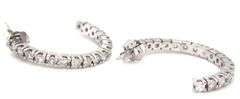 14kt White gold lab grown diamond half hoops