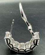 14K White Gold Emerald Lab Diamond Hoops of 14ct