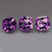 Large! Classic cushion checkerboard cut! 8.12ct Amethyst set!