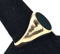Charming 10K Yellow Gold Blood Stone Gemstone Men's Ring