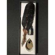 Vintage-Style Feather Quill Pen and Ink Set