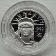 1999-W $10 American Platinum Eagle 1/10 oz – Lady Liberty – Proof – With Box & COA