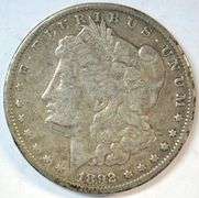 Rare sharp 1892-CC Morgan Silver Dollar in VF/XF condition