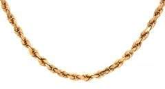 Sturdy 14K YG 20" Diamond Cut Rope Necklace