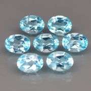 Matched! 7 piece 11.05ct bay blue Topaz set! 8x6m each!