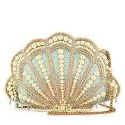 Seaside Luxury Pearl and Beaded Shell Crossbody Handbag
