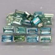 Exotic 3.06ct 24pc single vein blue green Sapphire set