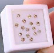 Untreated! .71ct set of real Champagne Diamonds!