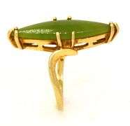 10K Yellow Gold Fantastic Jadeite Ring – Size 6.5 – 25mm x 6.5mm Stone – 3.7 Grams
