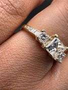 14K Yellow Gold Rectangle Princess Cut Diamond Ring
