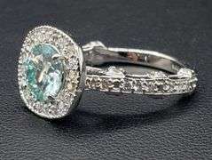 Sparkling 2.65 Ct VVs1 Light Sky Blue Fire Moissanite Ring