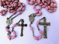 2 Vintage Pink Rosaries