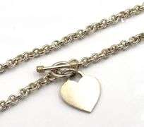 Vintage 925 Sterling silver necklace with heart shaped charm