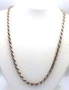 Italian Vintage 925 sterling silver rope chain necklace