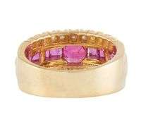 1.00ctw Ruby and 0.50ctw Diamond Triple Row Band Ring in 14K