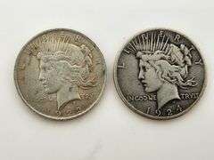 1922 & 1924 Silver Peace Dollars