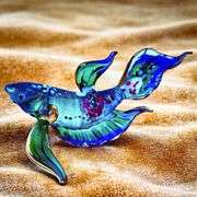 Hand Blown Glass Fighting Fish Figurine