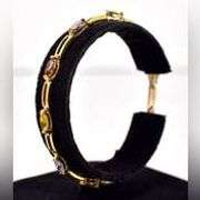 Colorful Cz Gemstone Bracelet in Vermeil Sterling Silver.