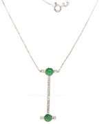 14kt White gold and platinum Jade pendant on chain