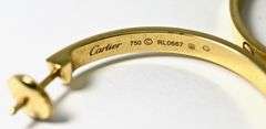Cartier "Love" 18K Yellow Gold Large J Hoop Earrings