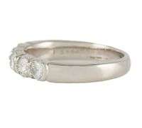 1.00ctw Round Diamond Five Stone Shared Prong Wedding Band Ring in Platinum