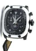 Glam Rock rectangle chronograph black quartz watch