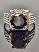 14 Kt. White Gold Plate 5.65 Cwt. Black Simulated Diamond Ring