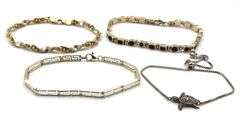 Group lot of 4 Vintage 925 sterling silver bracelets