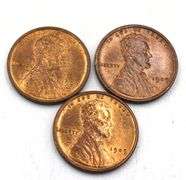 Two Red  Unc 1909 VDB & a 1909 Red Unc Lincoln Cent