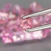 Vivid! 2.22ct radiant princess cut Bubble gum pink Sapphire set