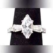CZ Gemstone Ring in Sterling Silver.