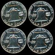 4 Choice Proof 1961 Franklin Silver Half Dollars