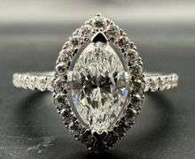 18K White Gold Marquise Cut Diamond Ring of 1.14ct