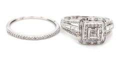 10kt White gold princess cut diamond engagement ring