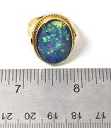 Perfect 22K Yellow Gold Opal Mosaic Ring