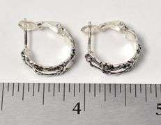 Designed Hoop Earrings in Sterling Silver