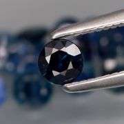 Richly colored! 3.01ct navy blue Sapphire set -Heated only!