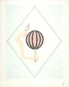 Erte "Rose Fan" Estate Serigraph with Foil Stamping Framed