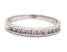 10kt White gold 0.25ctw channel set diamond band