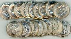 Original BU Roll of 20 1969-D Silver Kennedy Half Dollars